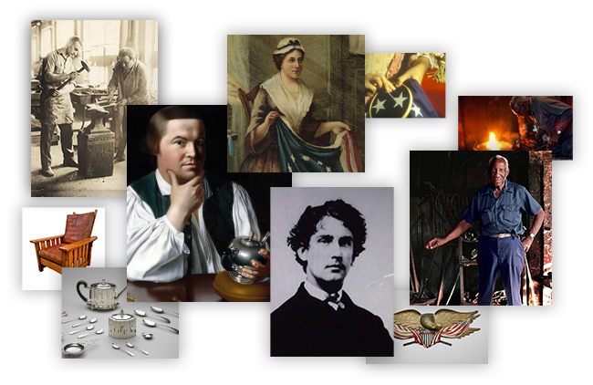 Collage of historical American artisans